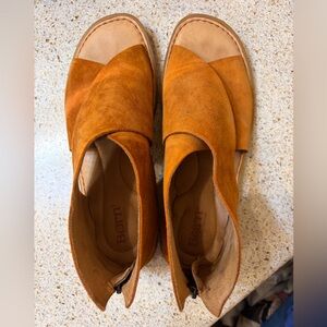IWA Born Women's Orange Suede Crossover Mules